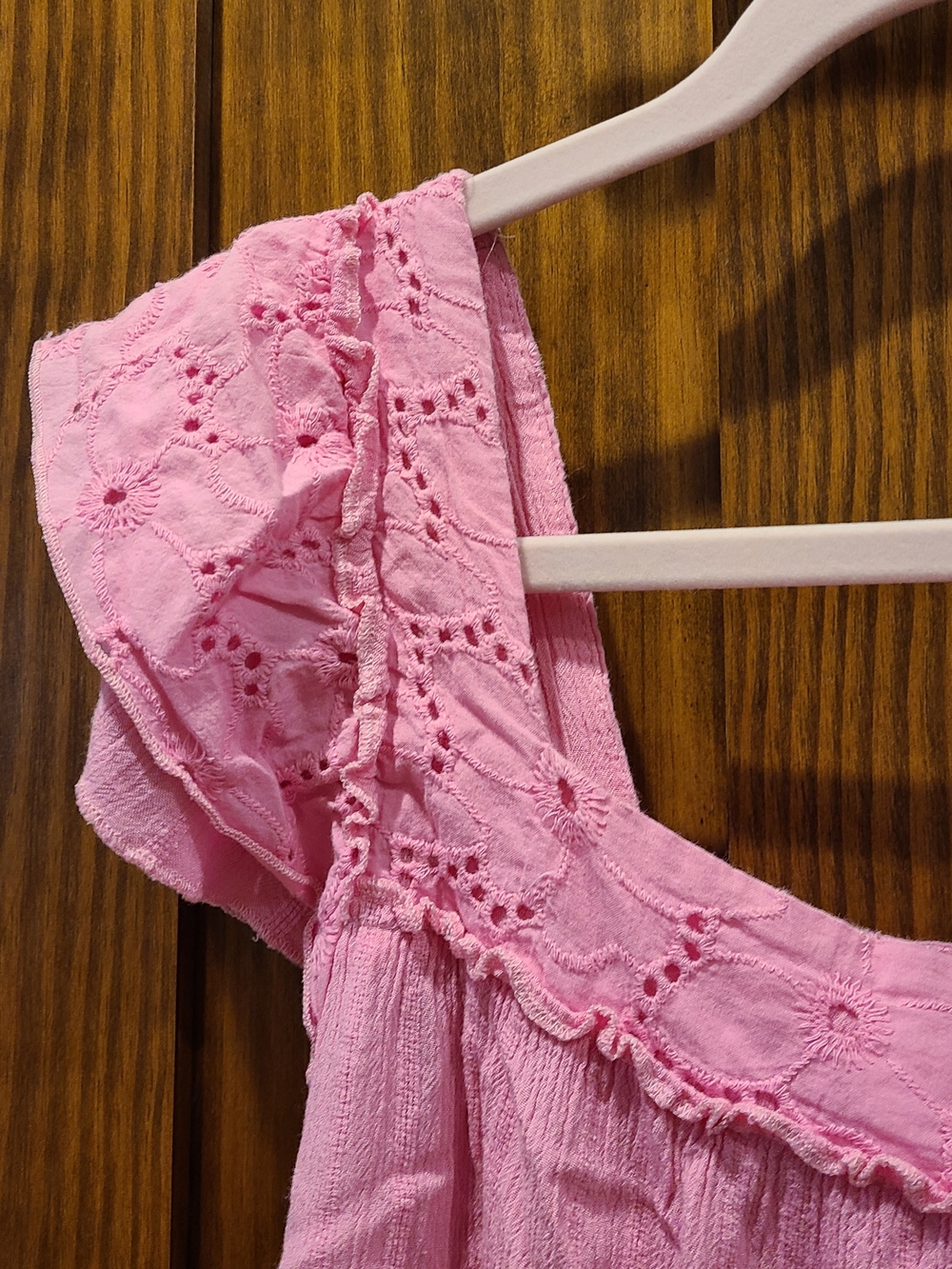 Pink Eyelet Ruffle Top - XS! - Picture 2 of 4